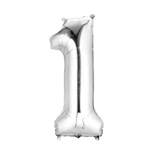 Silver Number 1 Mylar Balloon